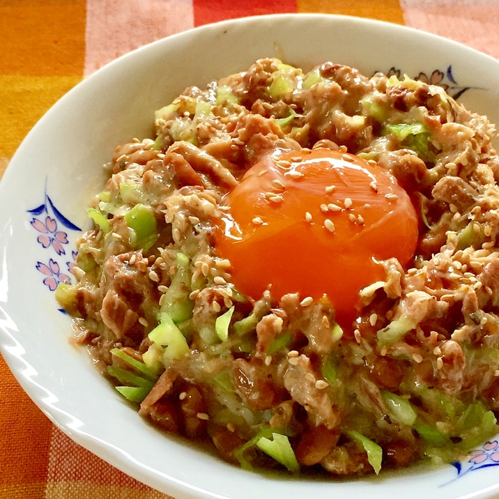 サバ缶と納豆の激ウマ丼♫